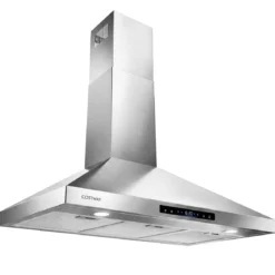 Dunstabzugshaube 90 cm mit Touch-bedienfeld und Gestensensor Küchenabzugshaube Silber