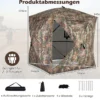 270° durchsichtiger Tarnzelt Pop-Up Jagdzelt aus robust Oxford für 2-3 Personen tragbares Tarnzelt Tarnmuster