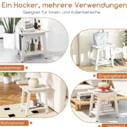 Duschbank Bad Badhocker wasserdicht mit Griff & Ablage Duschhocker 150 kg Belastbar