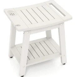 Duschbank Bad Badhocker wasserdicht mit Griff & Ablage Duschhocker 150 kg Belastbar