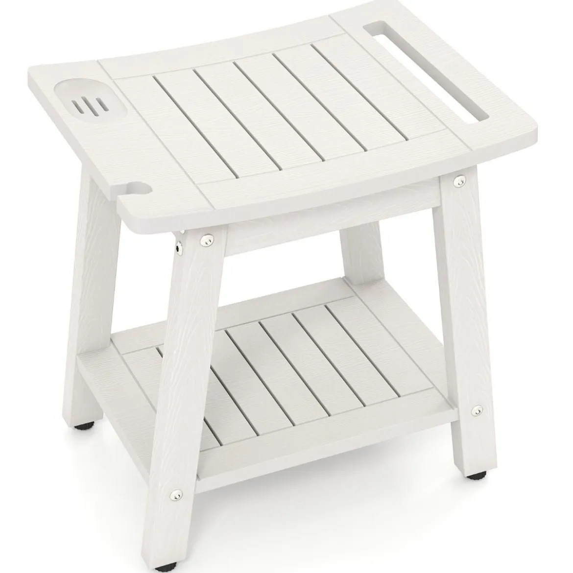 Duschbank Bad Badhocker wasserdicht mit Griff & Ablage Duschhocker 150 kg Belastbar