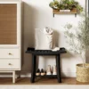 Duschbank Wasserdichter Duschhocker mit Gebogenem Sitz 60,5 x 34 x 48 cm Schwarz