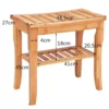 Duschhocker aus Bambus Badhocker mit Ablagefach Badezimmerhocker 48,5 x 27 x 45 cm