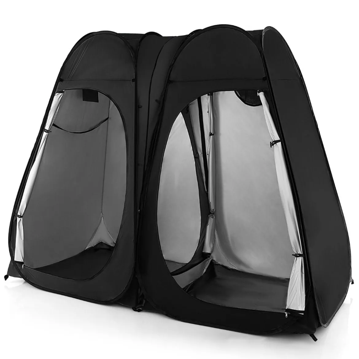 Duschzelt 230 cm Langes Doppelzimmer-Zelt Übergroßes Pop-Up-Duschzelt Schwarz