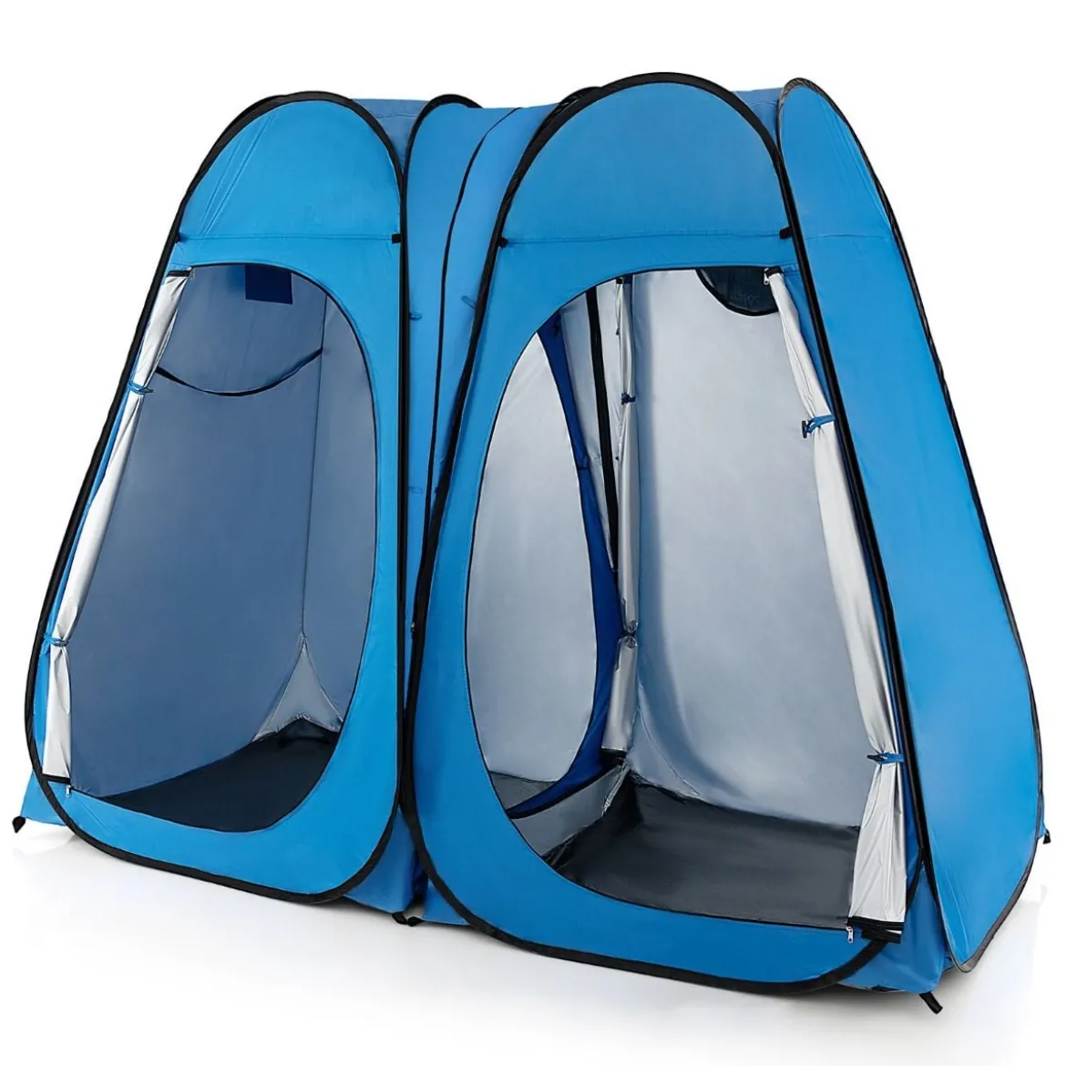 Duschzelt 230 cm Langes Doppelzimmer-Zelt Übergroßes Pop-Up-Duschzelt Blau