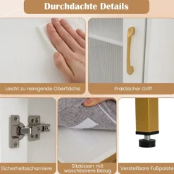 Eck Schminktisch mit Hocker & LED Beleuchtung & Ladestation Eck-Frisiertisch Kosmetiktisch