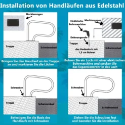 Edelstahl 304 Pool-Handlauf Schwimmbad Leiter Handlauf Einstiegsleiter mit Bodenplatte