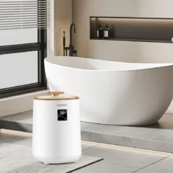 Eimer Handtuchwärmer für das Badezimmer 18 L großer Deckenwärmer mit LED-Anzeige Weiß
