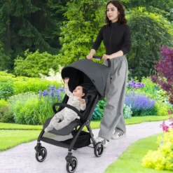 Einhändig Klappbare Kinderwagen mit Verstellbarer Rückenlehne & Verdeck Reisebuggy