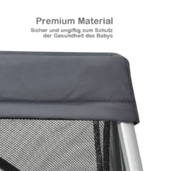 Ein-Konpf-klappbares Babybett mit Matratze & Reißverschlusstür & Tragetasche Dunkelgrau