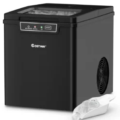 Eiswürfelmaschine Eiswürfelbereiter inkl. Eiswürfelschaufel 1,85 L Wassertank 35 x 25 x 29,5 cm Schwarz