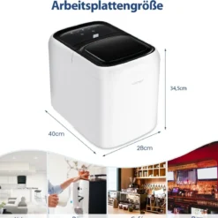 Eiswürfelmaschine Ice Maker Eismaschine Eiswürfelbereiter 2L Wassertank Weiß