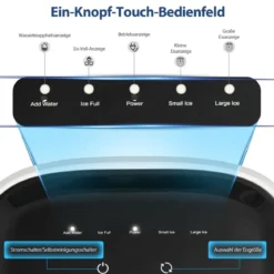 Eiswürfelmaschine Ice Maker Eismaschine Eiswürfelbereiter 2L Wassertank Weiß