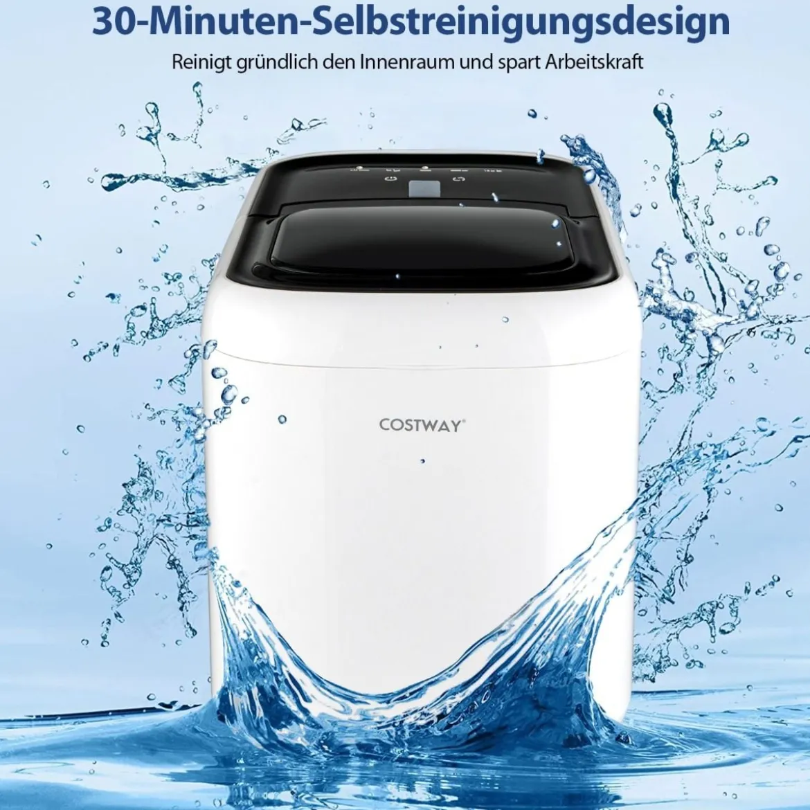 Eiswürfelmaschine Ice Maker Eismaschine Eiswürfelbereiter 2L Wassertank Weiß