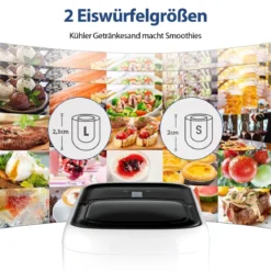 Eiswürfelmaschine Ice Maker Eismaschine Eiswürfelbereiter 2L Wassertank Weiß