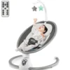 Elektrische Babyschaukel Babywippe mit 5 Schaukelstufen 65,5 x 71,5 x 76 cm Grau
