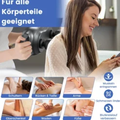 Elektrische Handmassagegeräte Tiefengewebe mit 3 Massageköpfen & 3 Modi Massagepistole zur Muskelentspannung von Schultern Beine Rücken