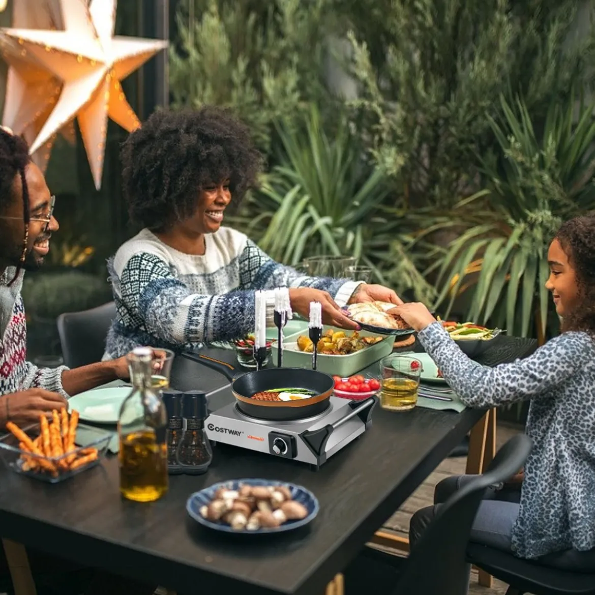 Elektrische Kochplatte Elektrokochplatte für Wohnheim Haus Camping 30,5 x 22 x 9,5 cm Silber