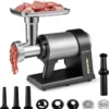 Elektrischer Fleischwolf 2000W Hackfleisch maschine mit 3 Wurstfüllrohren 3 Lochscheiben Kebbe-Set Schwarz