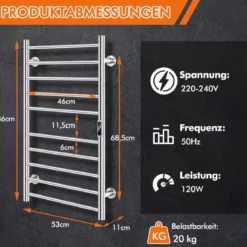 Elektrischer Handtuchwärmer mit 8 Stunden Timer & Überhitzungsschutz & LED Display