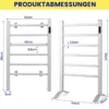 Elektrischer Handtuchwärmer mit 8 Std. Timer & Überhitzungsschutz & LED Display Aluminium