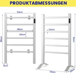 Elektrischer Handtuchwärmer mit 8 Std. Timer & Überhitzungsschutz & LED Display Aluminium
