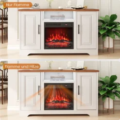 18" Elektrischer Kamineinsatz 750W/1500W Elektrokamin mit Fernbedienung Einbaukamin