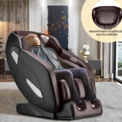 Elektrischer Massagesessel verstellbarer Shiatsu-Sessel 143 x 77 x 111 cm Kaffee