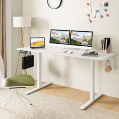 Elektrischer Stehschreibtisch mit 3 Memory-Höhen Sit Stand Schreibtisch Höhenverstellbarer Computertisch