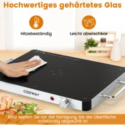 Elektrische Warmhalteplatte mit Einstellbarer Temperatur Speisewärmer 48 x 32 x 4 cm