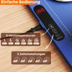 Elektrische Wärmematte Silikon für Lebensmittel Rollbare Warmhalteplatte 6 Temperaturregelung von 50℃-100℃