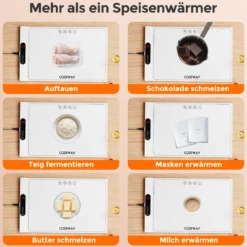 Elektrische Wärmematte Silikon für Lebensmittel Rollbare Warmhalteplatte 6 Temperaturregelung von 50℃-100℃