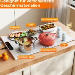Elektrische Wärmematte Silikon für Lebensmittel Rollbare Warmhalteplatte 6 Temperaturregelung von 50℃-100℃