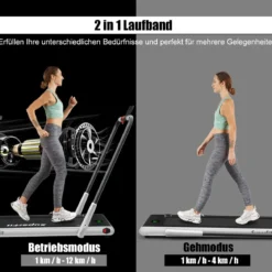 Elektrisch Laufband einstellbare Geschwindigkeit Fernbedienung Bluetooth Faltfunktion Silber