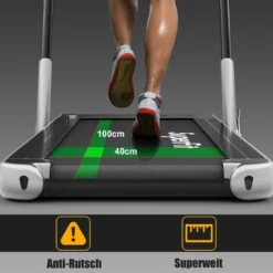 Elektrisch Laufband einstellbare Geschwindigkeit Fernbedienung Bluetooth Faltfunktion Silber