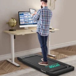 Elektrisch Laufband Heimtrainer Fitnessgerät Display 1-12 km/h Fernbedienung Schwarz