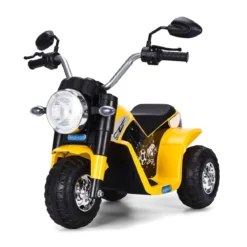 Elektro Motorrad Kindermotorrad Elektromotorrad mit Stützrädern 57 x 72 x 56 cm Gelb