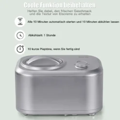 Elektronische Eismaschine 100W tragbare hausgemachte Dessert-Maschine mit 3 Betriebsmodi Eismaschine Silber