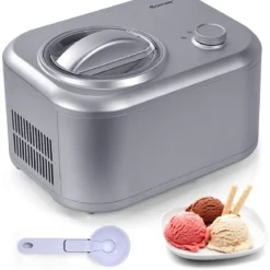 Elektronische Eismaschine 100W tragbare hausgemachte Dessert-Maschine mit 3 Betriebsmodi Eismaschine Silber