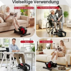 Ellipsentrainer verstellbarer magnetischer Widerstand & flüsterleise LCD-Monitor Schwarz