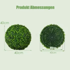 2er Buchsbaumkugel Buchsbaum Kugel UV-beständig Formschnitt Kunstpflanze Dekopflanze
