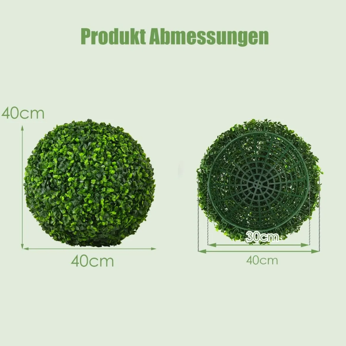 2er Buchsbaumkugel Buchsbaum Kugel UV-beständig Formschnitt Kunstpflanze Dekopflanze