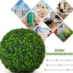 2er Buchsbaumkugel Buchsbaum Kugel UV-beständig Formschnitt Kunstpflanze Dekopflanze