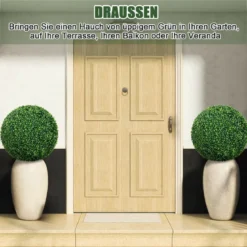 2er Buchsbaumkugel Buchsbaum Kugel UV-beständig Formschnitt Kunstpflanze Dekopflanze Dunkelgrün