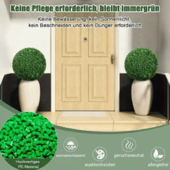 2er Buchsbaumkugel Buchsbaum Kugel UV-beständig Formschnitt Kunstpflanze Dekopflanze Dunkelgrün