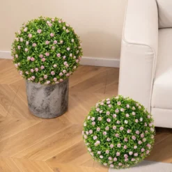 2er Buchsbaumkugel UV-beständige Dekokugeln Formschnitt Kunstpflanze Dekopflanze Ø37 cm