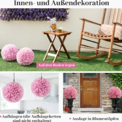 2er Buchsbaumkugel UV-beständige Dekokugeln Formschnitt Kunstpflanze Dekopflanze Ø28 cm