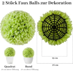 2er Buchsbaumkugel UV-beständige Dekokugeln Formschnitt Kunstpflanze Dekopflanze Ø28 cm