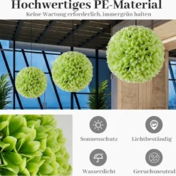 2er Buchsbaumkugel UV-beständige Dekokugeln Formschnitt Kunstpflanze Dekopflanze Ø28 cm