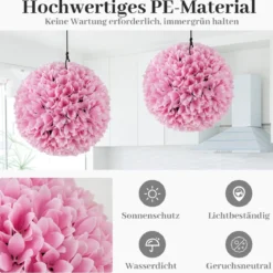 2er Buchsbaumkugel UV-beständige Dekokugeln Formschnitt Kunstpflanze Dekopflanze Ø28 cm